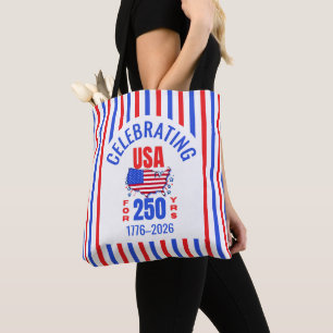 Vier USA 250 jaar 4 juli Amerikaans Tote Bag