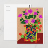 Vier uur en Nasturtium-Briefkaart Briefkaart (Voorkant / Achterkant)