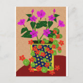 Vier uur en Nasturtium-Briefkaart Briefkaart (Voorkant)