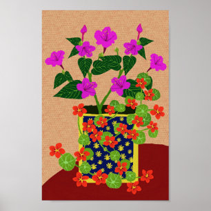 Vier uur en Nasturtium-Poster Poster