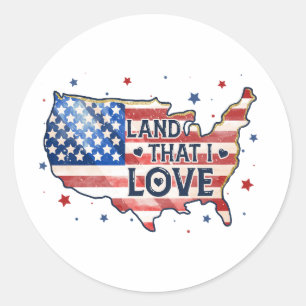 Vier uw Amerikaanse trots met deze prachtige Ronde Sticker