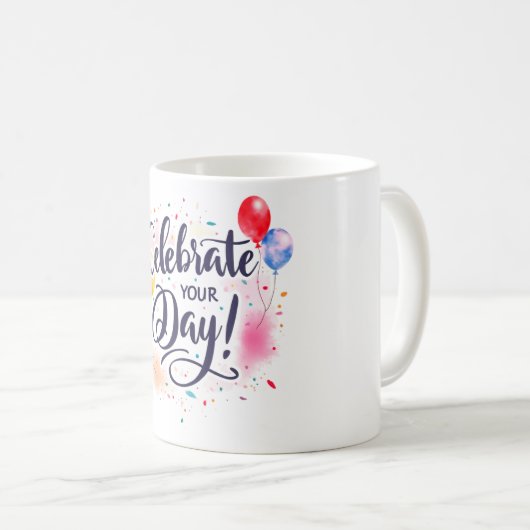 Vier uw dag kalligrafie Mok (Voorkant rechts)