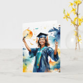 Vier uw succes! -Afgestudeerd Kaart (Gele Bloem)