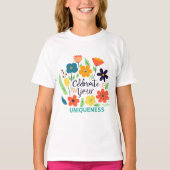 Vier uw uniekheid - inspirerend ontwerp t-shirt (Voorkant)