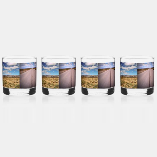 Vier vakanties of reisfoto's whisky glas (Achterkant)