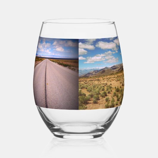 Vier vakanties of reisfoto's wijnglas zonder voet (Links)