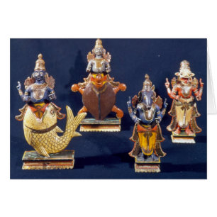 Vier van de incarnaties van Vishnu