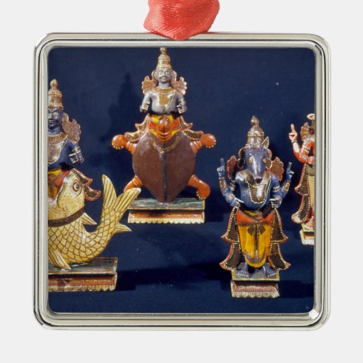 Vier van de incarnaties van Vishnu Metalen Ornament (Voorkant)