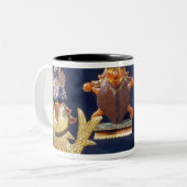 Vier van de incarnaties van Vishnu Tweekleurige Koffiemok (Voorkant links)