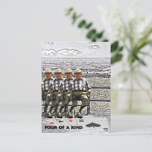 Vier van een soort briefkaart (Staand voorkant)