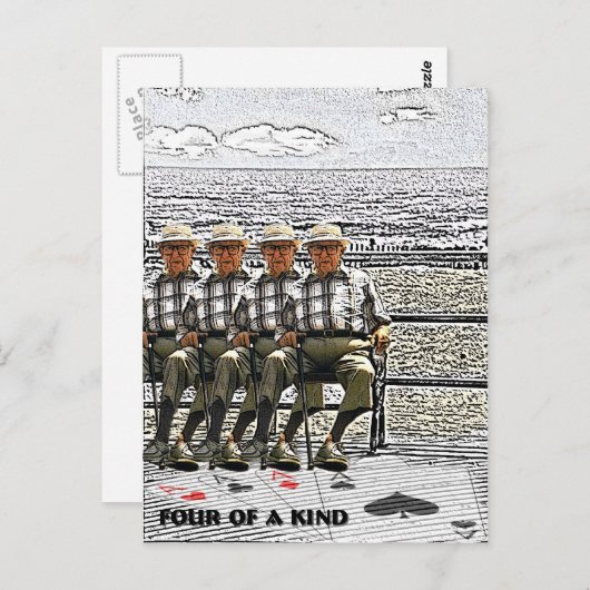 Vier van een soort briefkaart (Voorkant / Achterkant)