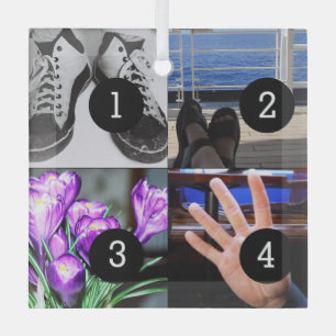 Vier van je foto's maken je eigen aandenken glas ornament
