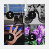 Vier van je foto's maken je eigen aandenken glas ornament (Achterkant)