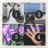 Vier van je foto's maken je eigen aandenken glazen onderzetter (Voorkant)