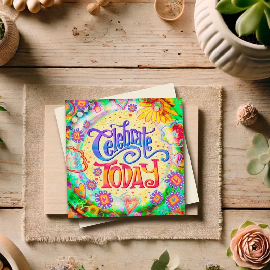 Vier vandaag Leuke Verjaardag Vrolijke Inspirivity