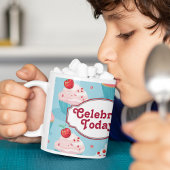 Vier vandaag Schattigee cupcake Tweekleurige Koffiemok