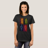 Vier variant afbeeldingen van een preying Mantis H T-shirt (Voorkant volledig)