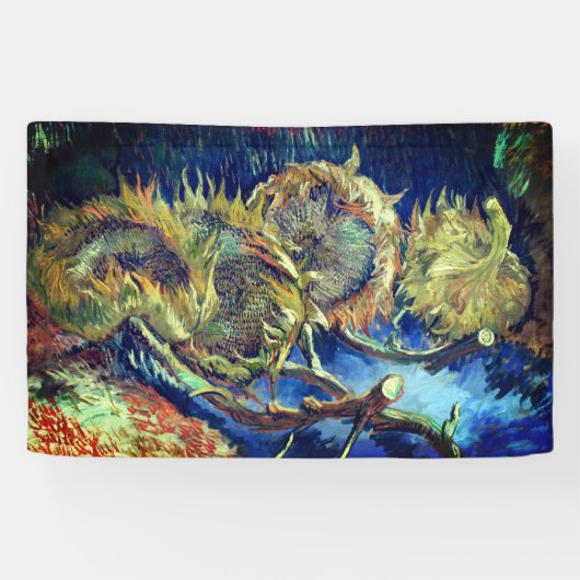 Vier verdorde zonnebloemen - Van Gogh Spandoek (Horizontaal)
