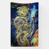 Vier verdorde zonnebloemen - Van Gogh Spandoek (Verticaal)