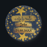 Vier verjaardag Bachelor Party Douche Grungy Papieren Bordje<br><div class="desc">Modern,  gepersonaliseerd ontwerp voor bruiloften,  jubilea,  verjaardagen etc volgens de noodzaak. Veel plezier!</div>