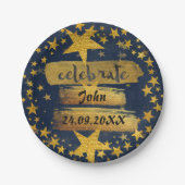 Vier verjaardag Bachelor Party Douche Grungy Papieren Bordje (Voorkant)