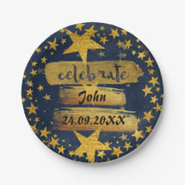 Vier verjaardag Bachelor Party Douche Grungy Papieren Bordje