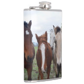 Vier verschillende kleurpaarden, heupkolf heupfles (Rechts)