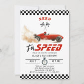 Vier versnellingen Red Race Car 4e verjaardag nodi Kaart (Voorkant)