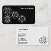 Vier versnellingen - Wit op Zwart - Wit Rug Visitekaartje (Voorkant / Achterkant)