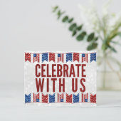 Vier Vier Juli Glitter Ansichtkaart Briefkaart (Staand voorkant)