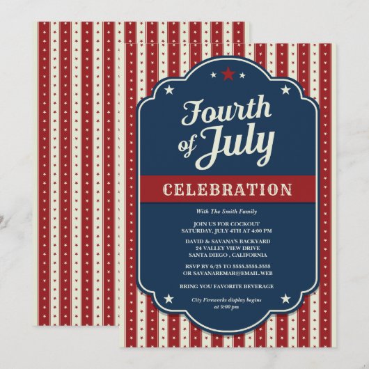 Vier vier juli kaart (Voorkant / Achterkant)