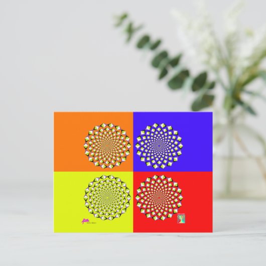 Vier vierkante Briefkaarten (Staand voorkant)