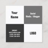 Vier vierkante gespleten moderne cover vierkante visitekaartje (Voorkant)