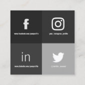 Vier vierkante gespleten moderne cover vierkante visitekaartje (Achterkant)