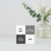 Vier vierkante gespleten moderne cover vierkante visitekaartje (Staand voorkant)