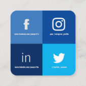 Vier vierkante gespleten moderne cover vierkante visitekaartje (Achterkant)