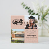 Vier vierkante Roos Gold Afstuderen Kaart (Staand voorkant)