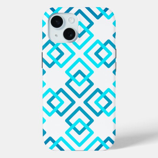 Vier vierkanten in cyaan kleur Case-Mate iPhone case (Achterkant)