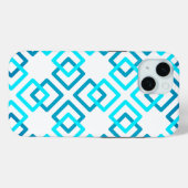 Vier vierkanten in cyaan kleur Case-Mate iPhone case (Achterkant (horizontaal))