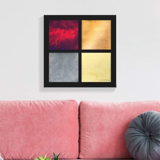 Vier vierkantjes 001 canvas afdruk (Insitu (Woonkamer))