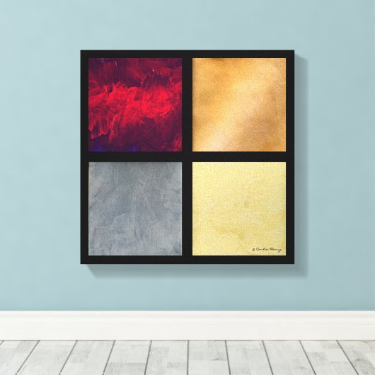 Vier vierkantjes 001 canvas afdruk (Insitu (Houten vloer))