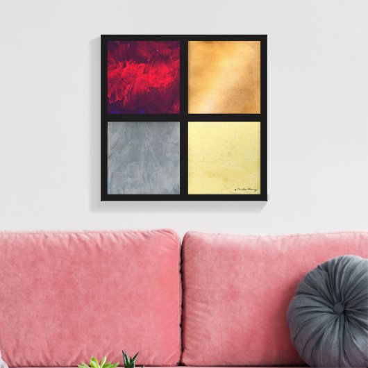 Vier vierkantjes 001 canvas afdruk (Insitu (Woonkamer))
