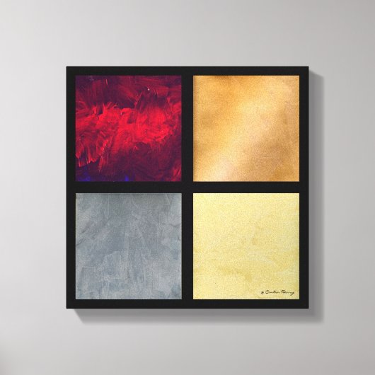 Vier vierkantjes 001 canvas afdruk (Voorkant)