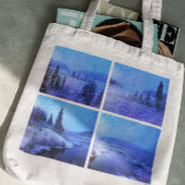 Vier vierkantsfoto's toevoegen tote bag