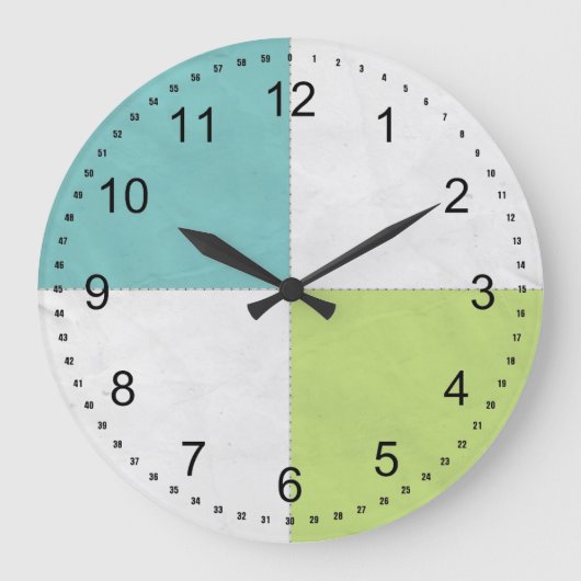 Vier vierkantspleinen grote klok (Voorkant)