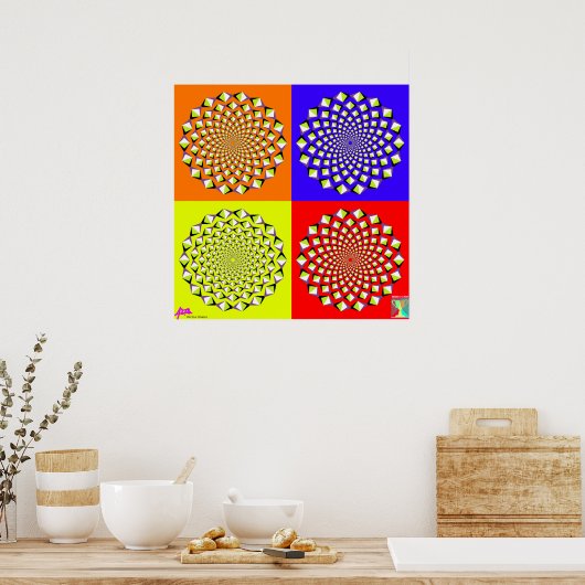 Vier vierkantsvierkante Poster (Keuken)