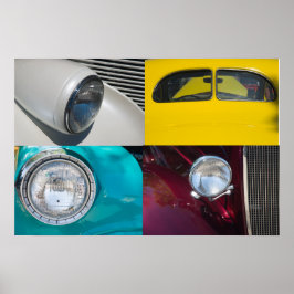 Vier Vintage Cars-Poster Poster