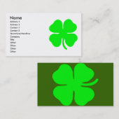 Vier Visitekaartje met lederen klavier (Voorkant / Achterkant)