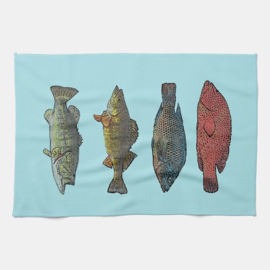 Vier viskeukenhanddoeken theedoek (Horizontaal)