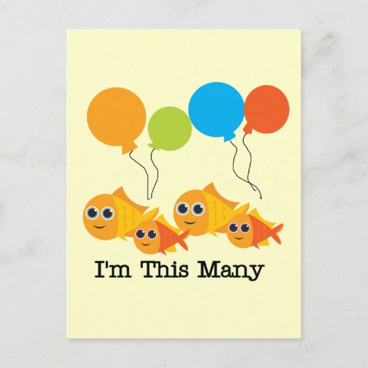 Vier Vissen Ik ben Dit Vele Tshirts en Geschenken Briefkaart (Voorkant)